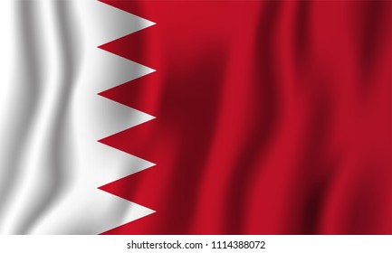 Bahrain realistic waving flag vector illustration. National country background symbol. Independence day.