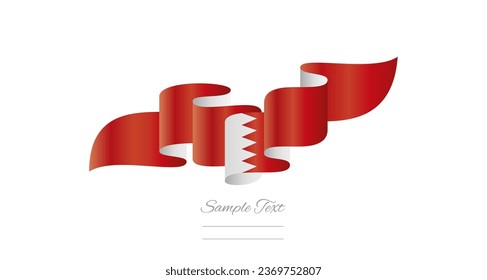 Bahrain red white wavy flag ribbon concept design template. Premium Bahraini flag vector illustration design on isolated white background