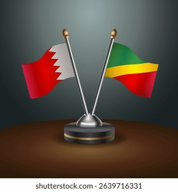 Bahrain and Republic of North Congo table flag relation with gradient backgrund