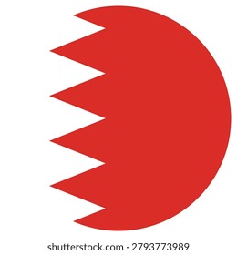 Bahrain Round Flag Icon High Quality National Flag Isolated on Transparent Background