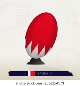 Bahrain Rugby Ball on Rugby Kicking Tees with Modern Design. Illustration perfect for sports, national pride, and rugby-related projects.