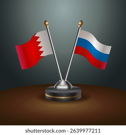 Bahrain and Russian table flag relation with gradient backgrund