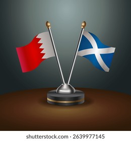 Bahrain and Scotland table flag relation with gradient backgrund