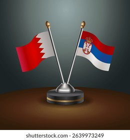 Bahrain and Serbia table flag relation with gradient backgrund