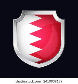 Bahrain Silver Shield Flag Icon