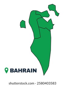 Bahrain simple flat vector illustration map