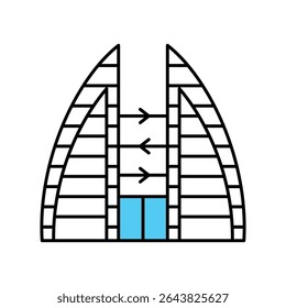 Bahrain Skyscraper Vector Filled outline illustration style icon