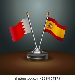 Bahrain and Spain table flag relation with gradient backgrund