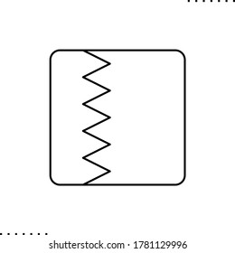 Bahrain square flag, vector icon in outlines 