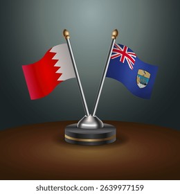 Bahrain and ST. Helena table flag relation with gradient backgrund