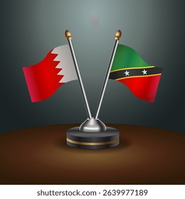 Bahrain and ST. Kitts Nevis table flag relation with gradient backgrund