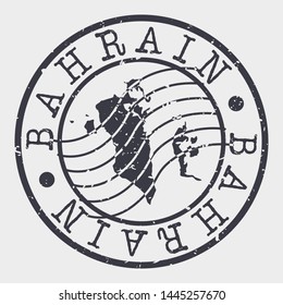 Bahrain Stamp Postal. Map Silhouette Seal. Passport Round Design. Vector Icon. Design Retro Travel.