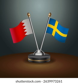 Bahrain and Sweden table flag relation with gradient backgrund