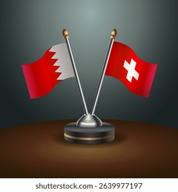 Bahrain and Switzerland table flag relation with gradient backgrund