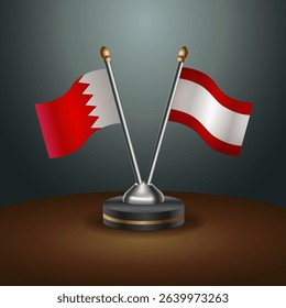 Bahrain and Tahiti table flag relation with gradient backgrund