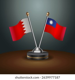 Bahrain and Taiwan table flag relation with gradient backgrund