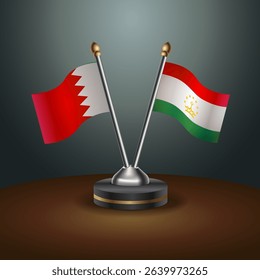 Bahrain and Tajikistan table flag relation with gradient backgrund