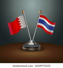 Bahrain and Thailand table flag relation with gradient backgrund