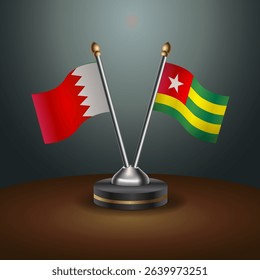 Bahrain and Togo table flag relation with gradient backgrund