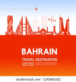 Bahrain Travel Destination vector.