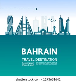 Bahrain Travel Destination vector.