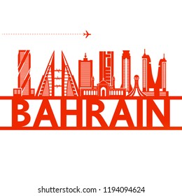 Bahrain travel destination vector.