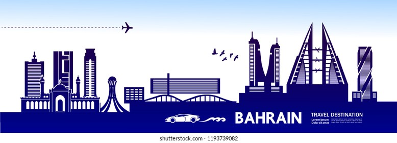 Bahrain Travel Vector illustration.