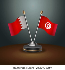 Bahrain and Tunisia table flag relation with gradient backgrund