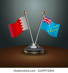 Bahrain and Tuvalu table flag relation with gradient backgrund