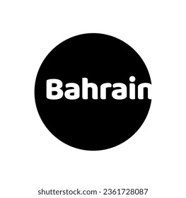 Bahrain typography art with round shape.