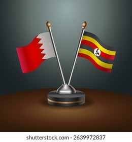 Bahrain and Uganda table flag relation with gradient backgrund