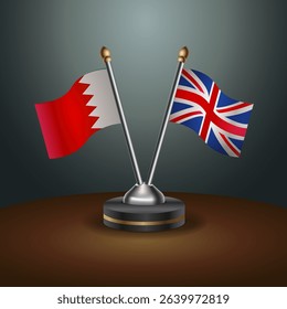 Bahrain and United Kingdom table flag relation with gradient backgrund