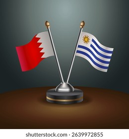 Bahrain and Uruguay table flag relation with gradient backgrund