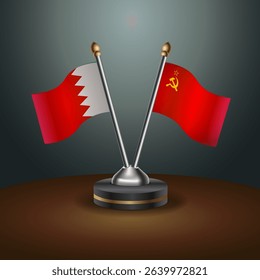 Bahrain and USSR, table flag relation with gradient backgrund