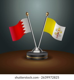 Bahrain and Vatican City table flag relation with gradient backgrund