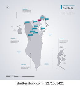 Bahrain Vector Map Infographic Elements Pointer Stock Vector (Royalty ...