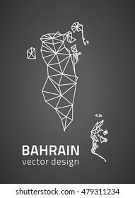 Bahrain vector outline black triangle map