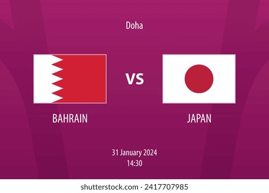 Bahrain vs Japan football scoreboard broadcast template for soccer asia tournament 2023