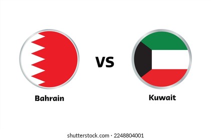 bahrain vs kuwait match isolated on white background