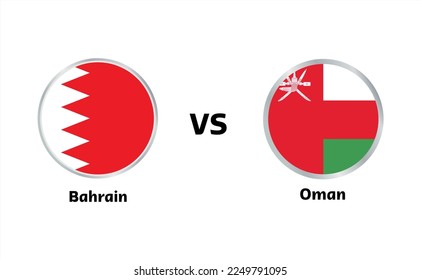 bahrain vs oman match isolated on white background