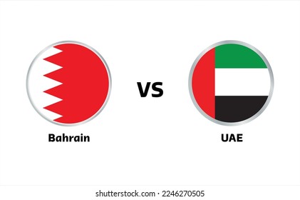 bahrain vs unted arab emirates match isolated on whtie background