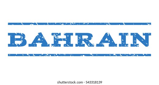 Bahrain watermark stamp. Text caption between horizontal parallel lines with grunge design style. Rubber seal stamp with unclean texture. Vector smooth blue color ink imprint on a white background.