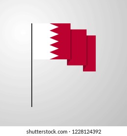Bahrain waving Flag creative background
