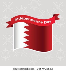 Bahrain Wavy Flag Independence Day Banner Background