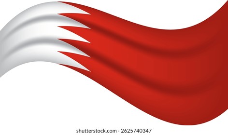 Bahrain wavy flag, waving flag vector illustration