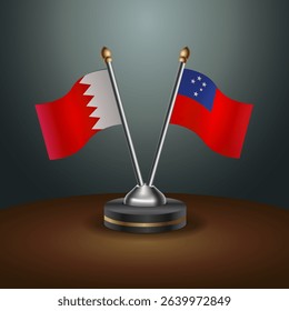 Bahrain and Western Samoa table flag relation with gradient backgrund