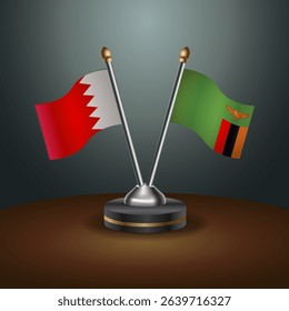 Bahrain and Zambia table flag relation with gradient backgrund