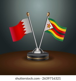 Bahrain and Zimbabwe table flag relation with gradient backgrund