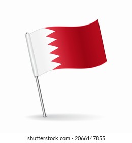 Bahraini flag map pointer layout. Vector illustration.