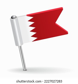 Bahraini flag map pointer layout. Vector illustration.